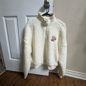PINK Victoria's Secret Cream Sherpa Pullover